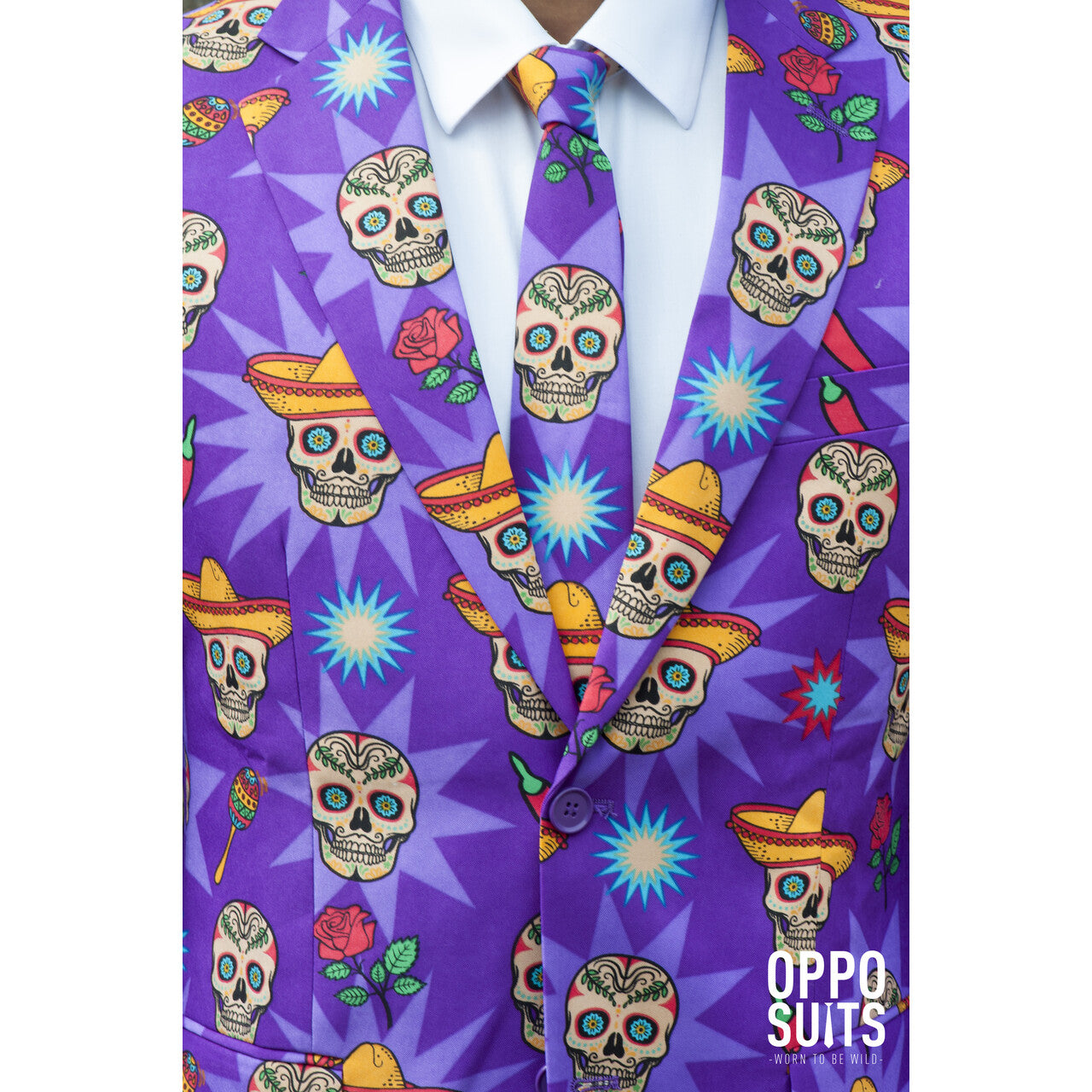 Op deze afbeelding zie je een Kostuums, van het merk Opposuits. Gringo El Muerto Opposuit Kostuum Man