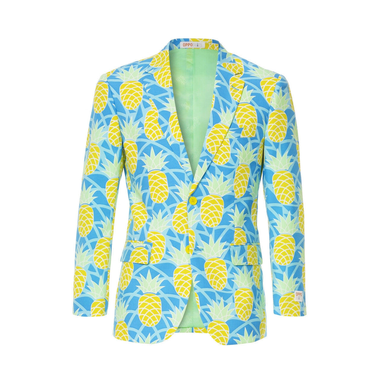 Op deze afbeelding zie je een Kostuums, van het merk Opposuits. Tropisch Lange Zomer Ananas Man Kostuum