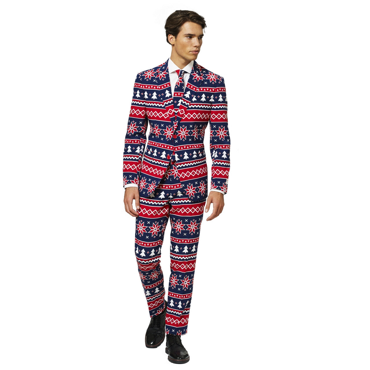 Op deze afbeelding zie je een Kostuums, van het merk Opposuits. Nordic Noel Kerstbomen IJskristallen Man Kostuum