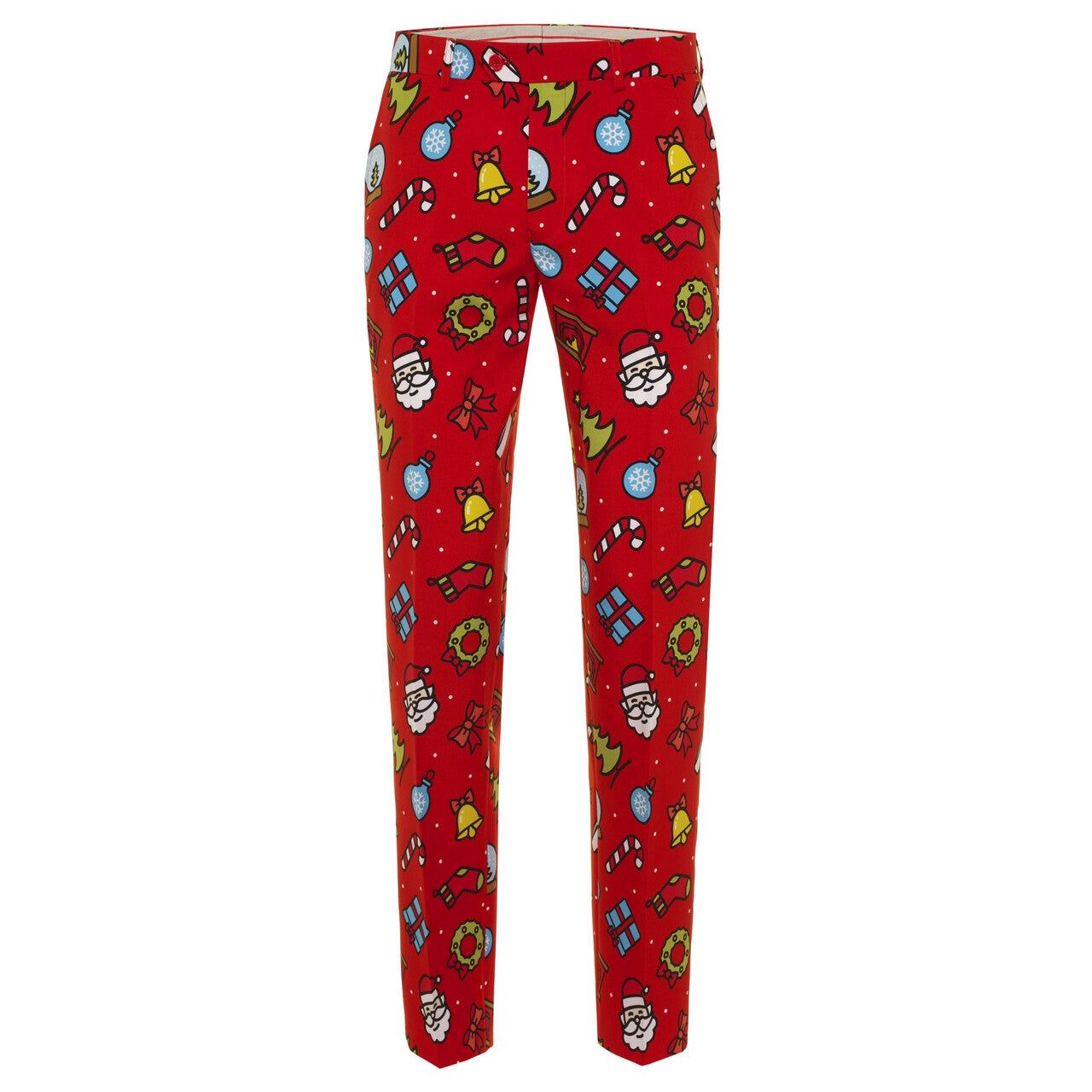 Op deze afbeelding zie je een Kostuums, van het merk Opposuits. Kenmerkend Rood Kerst Motieven Man Kostuum