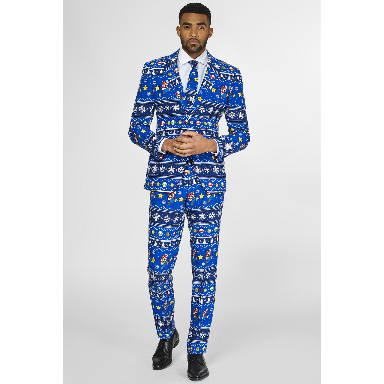 Op deze afbeelding zie je een Kostuums, van het merk Opposuits. Merry Mario™ Kerst Computerspel Man Kostuum