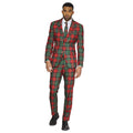 Trendy Tartan Kerst Kleuren Man Kostuum