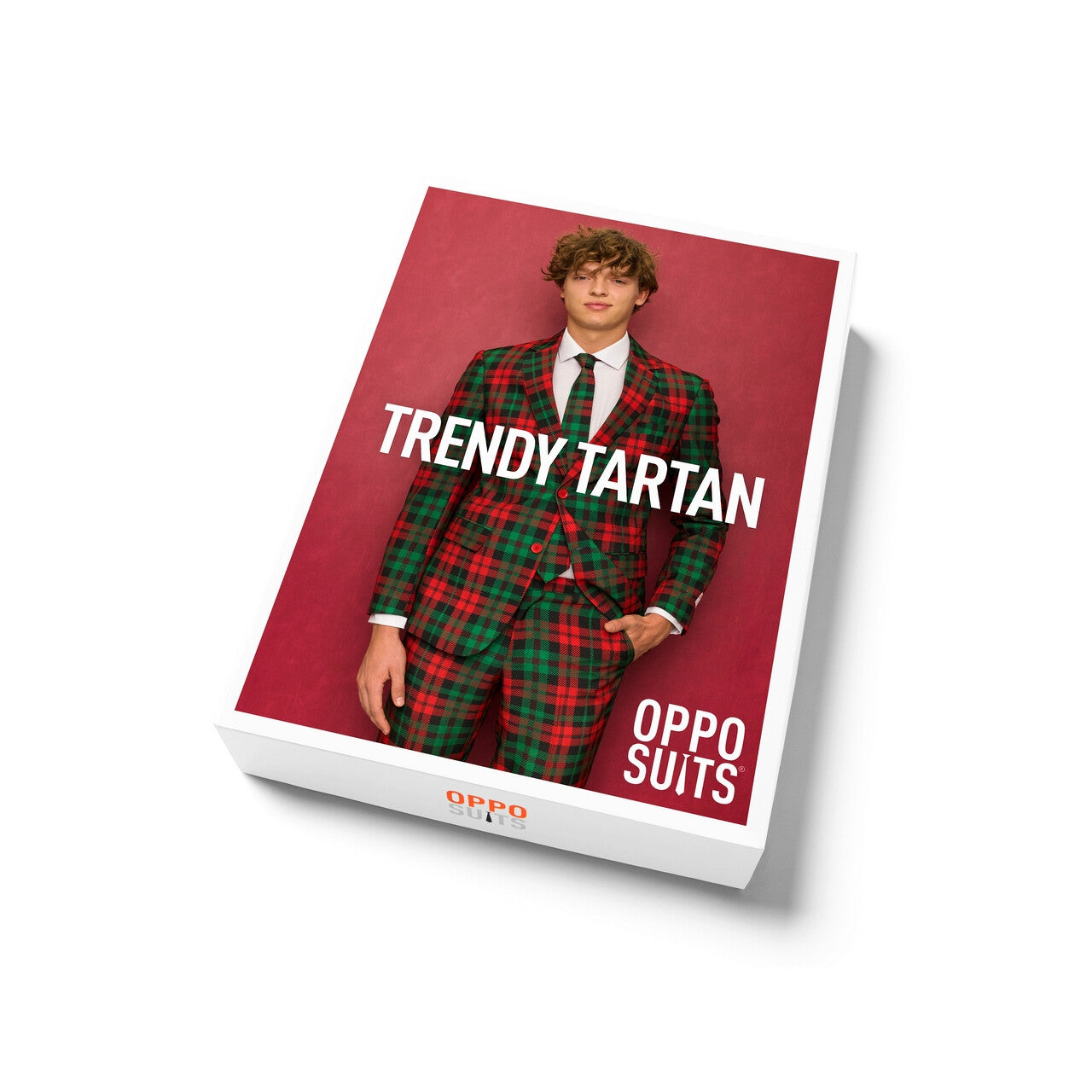 Op deze afbeelding zie je een Kostuums, van het merk Opposuits. Trendy Tartan Kerst Kleuren Man Kostuum