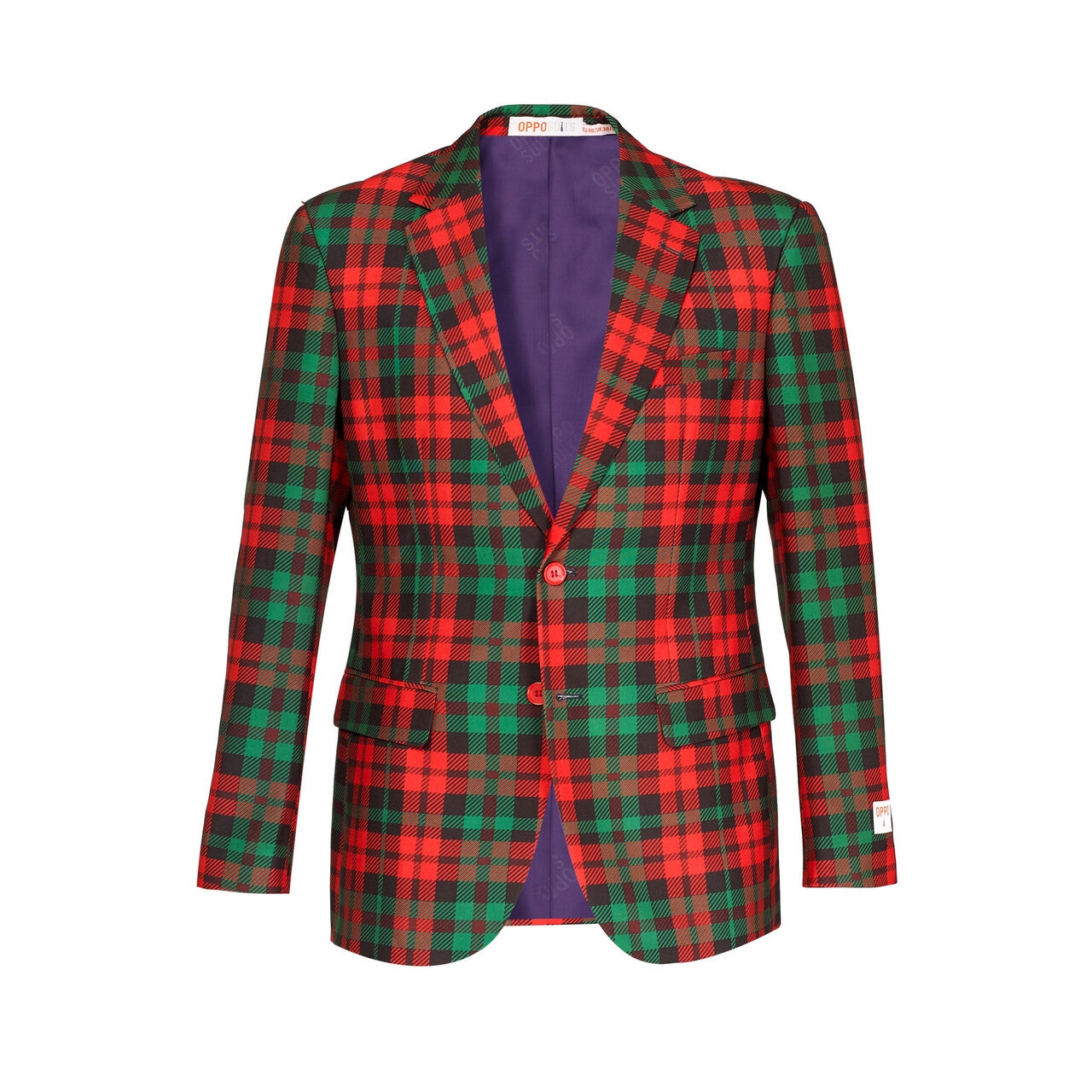 Op deze afbeelding zie je een Kostuums, van het merk Opposuits. Trendy Tartan Kerst Kleuren Man Kostuum