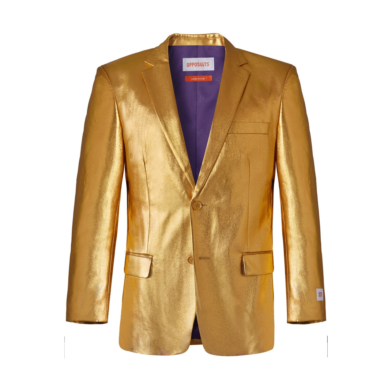 Op deze afbeelding zie je een Kostuums, van het merk Opposuits. Disco Fout In Goud Man Kostuum