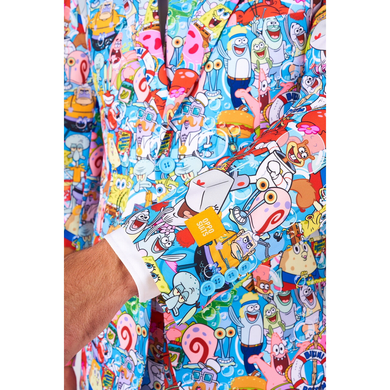Op deze afbeelding zie je een Kostuums, van het merk Opposuits. Spongebob Whole Family Man Kostuum