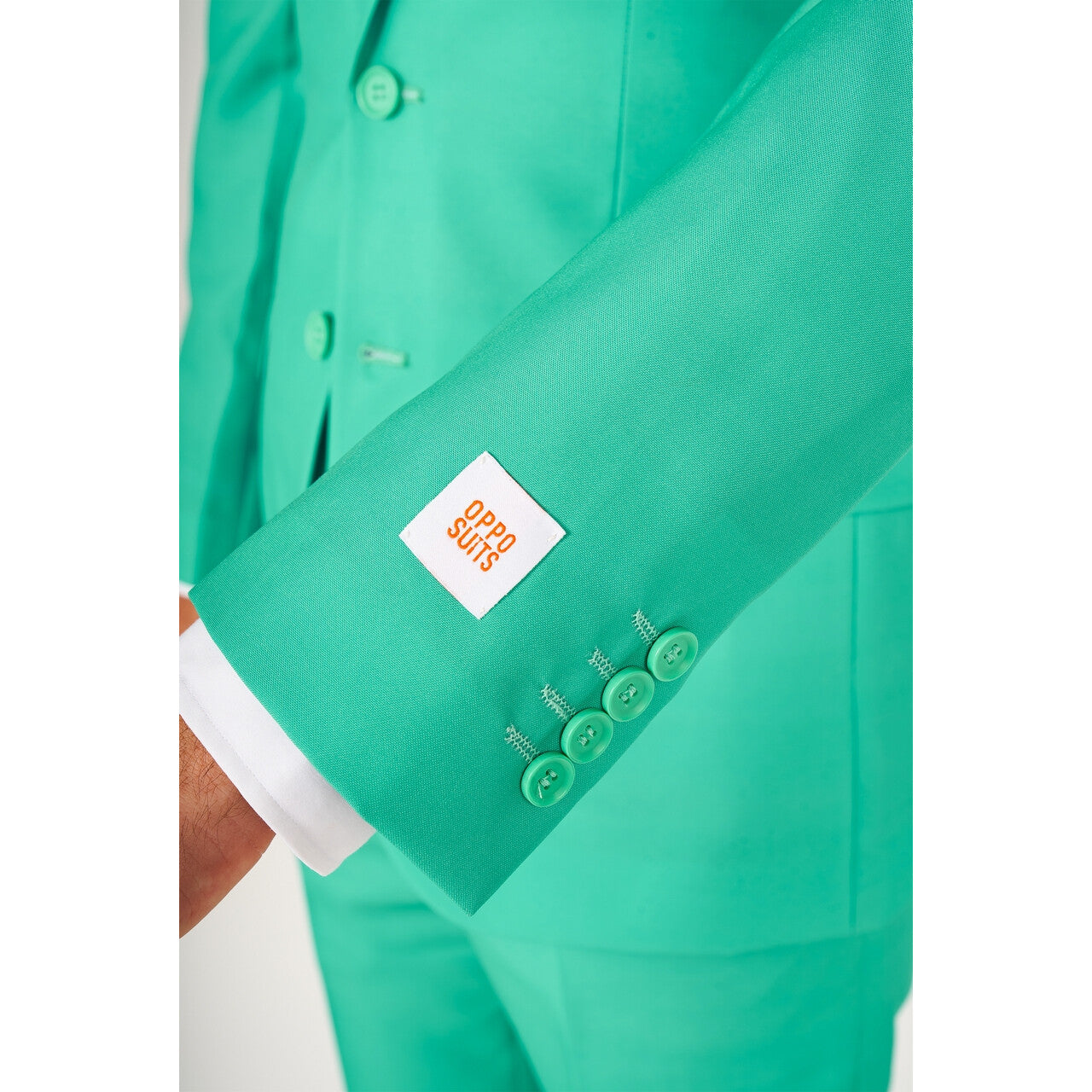 Op deze afbeelding zie je een Kostuums, van het merk Opposuits. Sportief Trendy Turquoise Man Kostuum