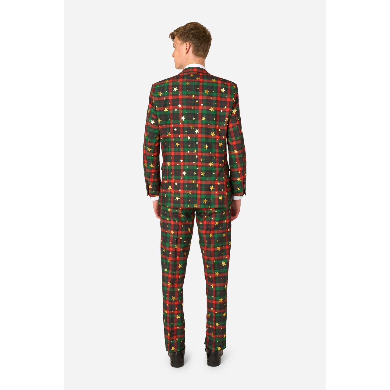 Op deze afbeelding zie je een Kostuums, van het merk Opposuits. Tartan Tidings Man Kostuum