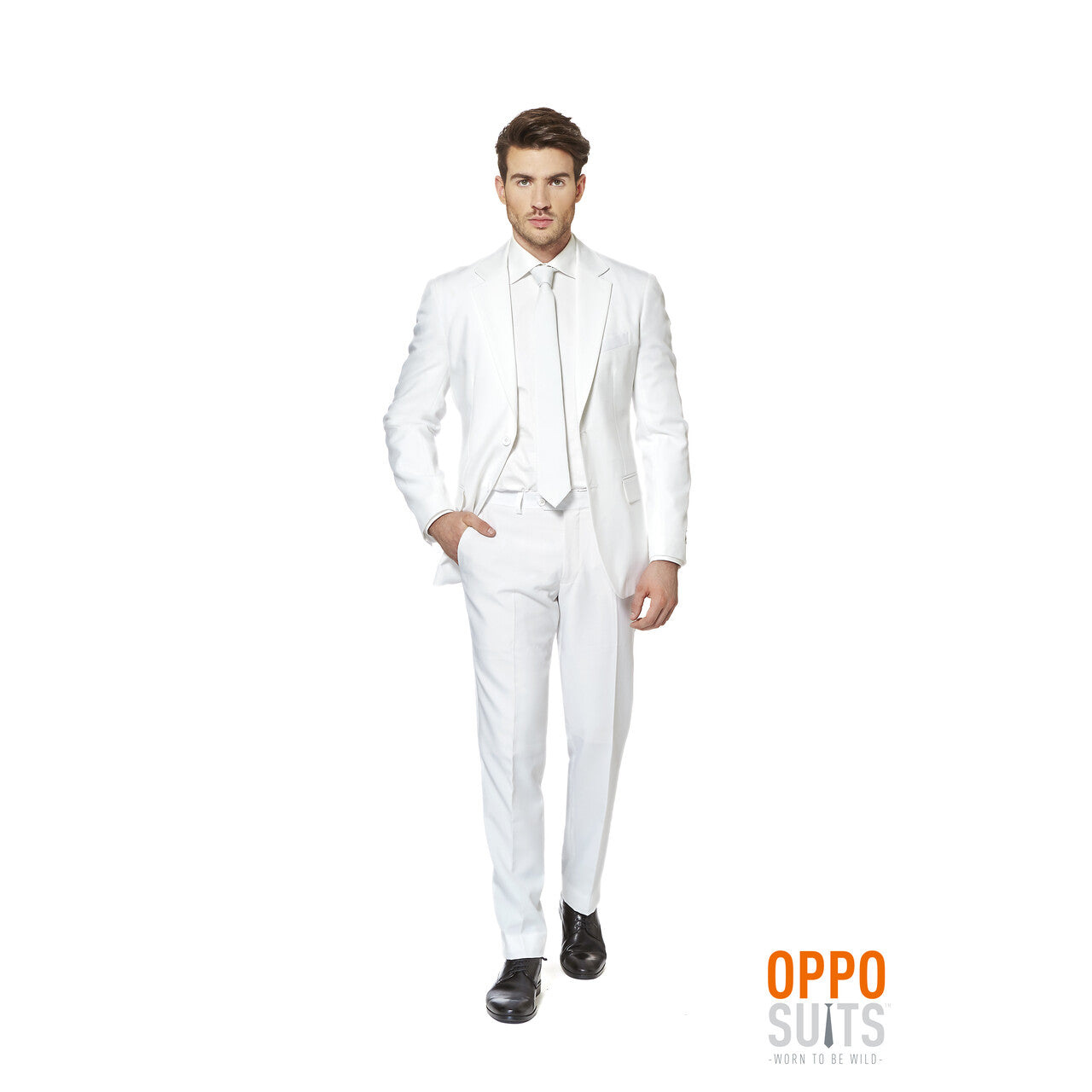 Op deze afbeelding zie je een Kostuums, van het merk Opposuits. Angel White Night Opposuit Man Kostuum