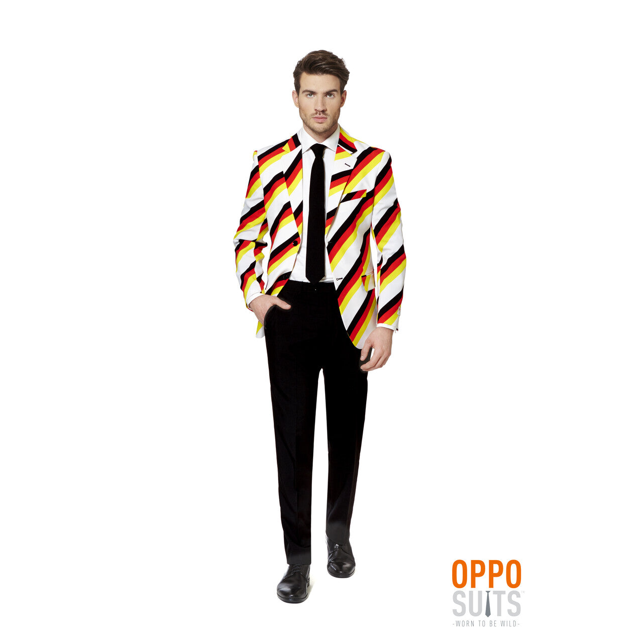Op deze afbeelding zie je een Kostuums, van het merk Opposuits. Duitse Der Germinator Opposuit Man Kostuum