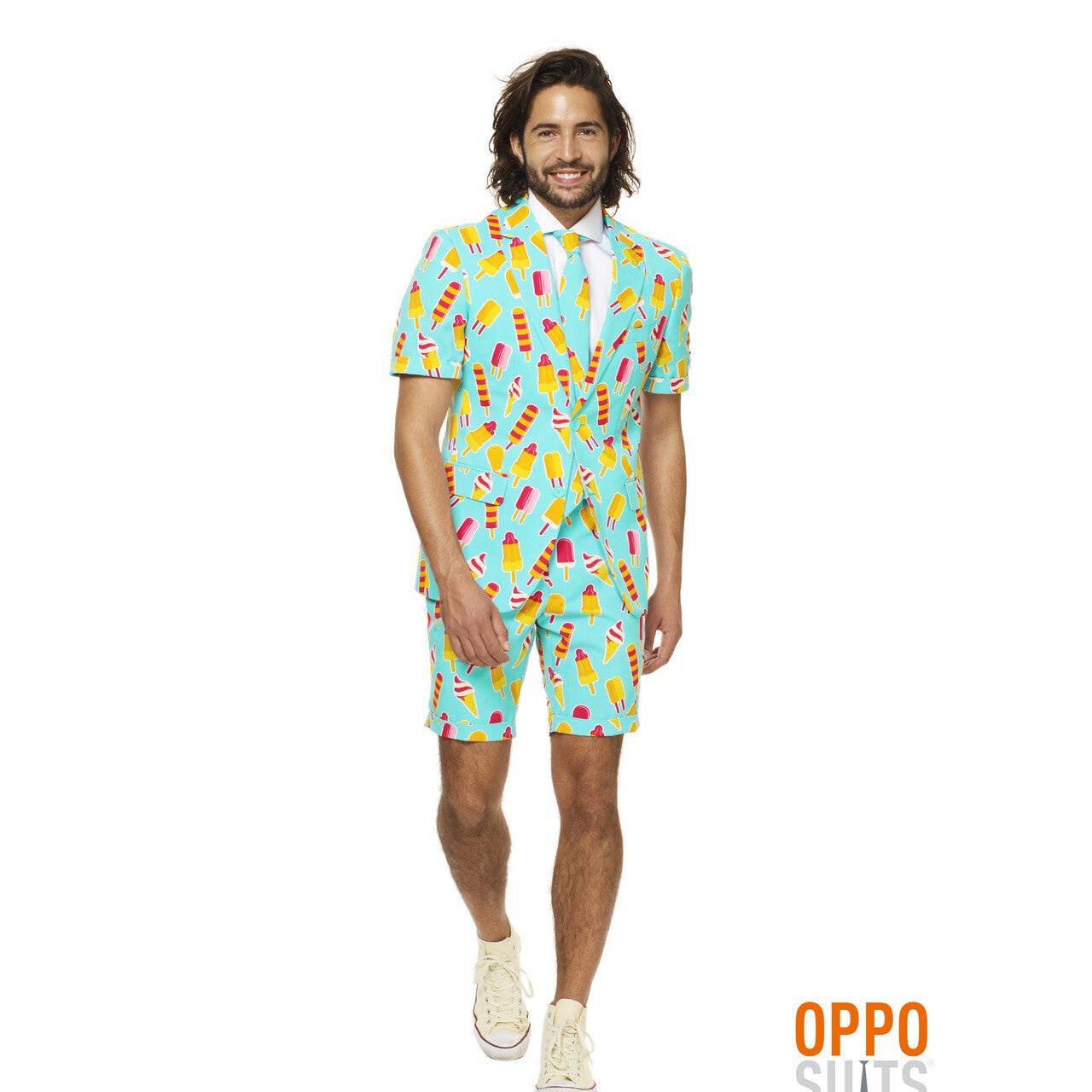 Op deze afbeelding zie je een Kostuums, van het merk Opposuits. Summer Iceman Raketjes Opposuit Kostuum