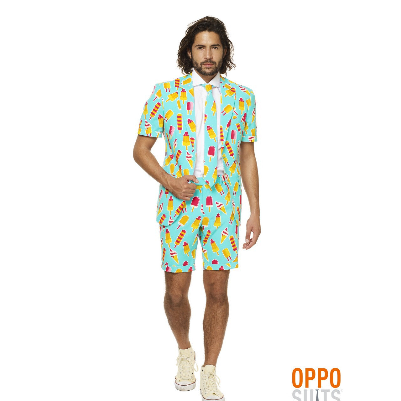 Op deze afbeelding zie je een Kostuums, van het merk Opposuits. Summer Iceman Raketjes Opposuit Kostuum