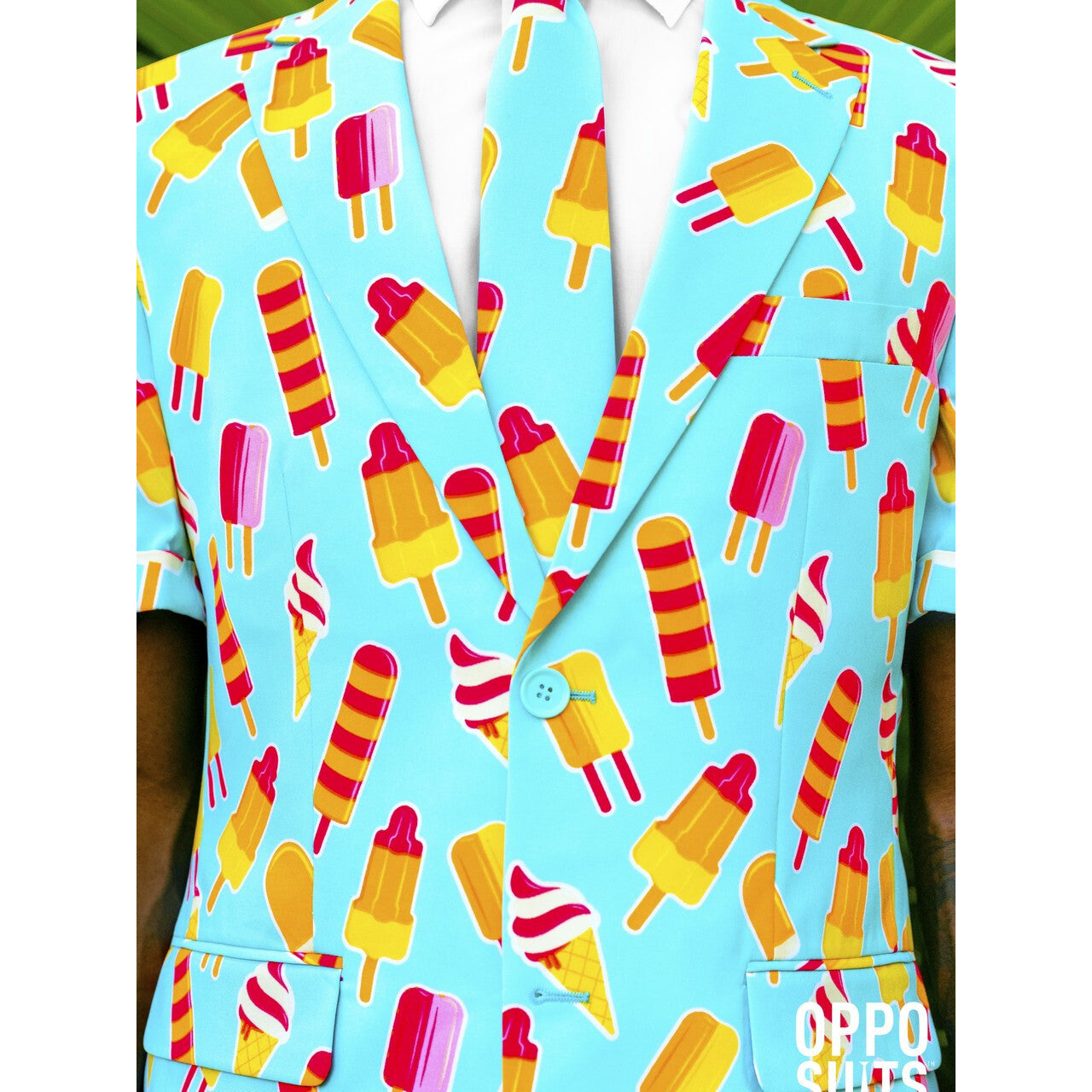 Op deze afbeelding zie je een Kostuums, van het merk Opposuits. Summer Iceman Raketjes Opposuit Kostuum