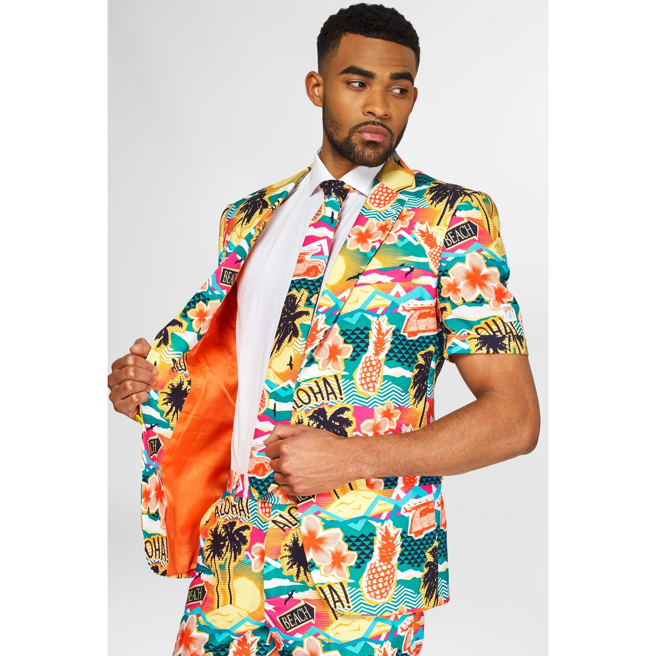Op deze afbeelding zie je een Kostuums, van het merk Opposuits. Aloha Hero Tropisch Eiland Zomer Man Kostuum