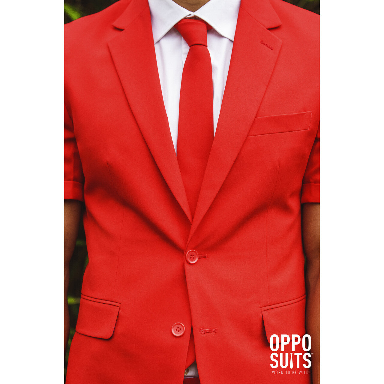 Op deze afbeelding zie je een Kostuums, van het merk Opposuits. Summer Festival Intense Red Devil Opposuit Man Kostuum