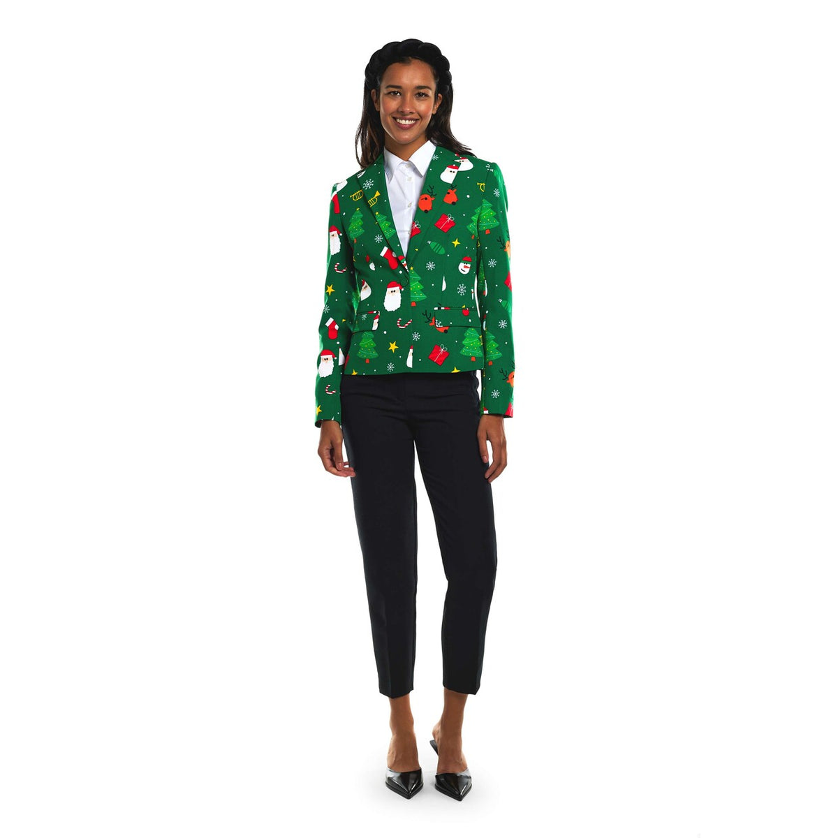 Op deze afbeelding zie je een Kostuums, van het merk Opposuits. Festivity Green Vrouw Kostuum