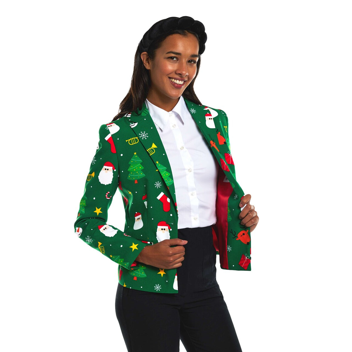 Op deze afbeelding zie je een Kostuums, van het merk Opposuits. Festivity Green Vrouw Kostuum