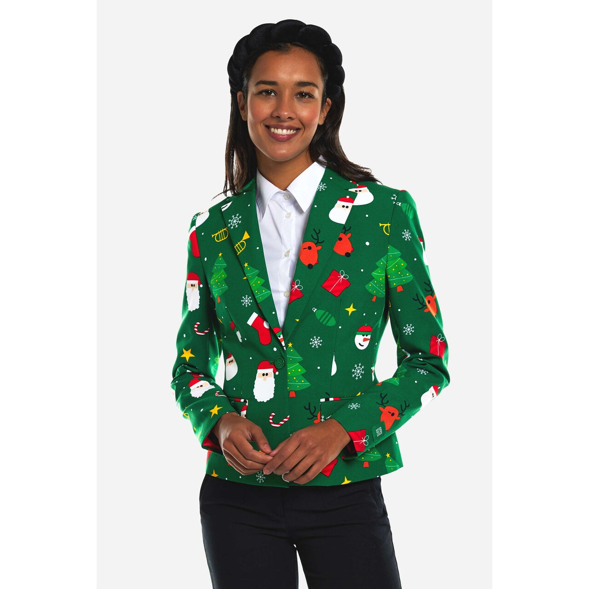 Op deze afbeelding zie je een Kostuums, van het merk Opposuits. Festivity Green Vrouw Kostuum