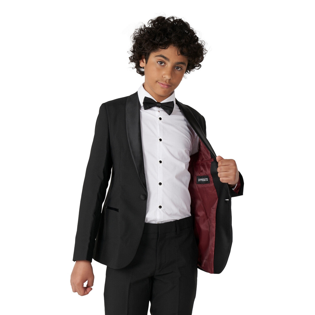 Op deze afbeelding zie je een Kostuums, van het merk Opposuits. Gala Jet Set Glam Zwart Opposuit Jongen Kostuum