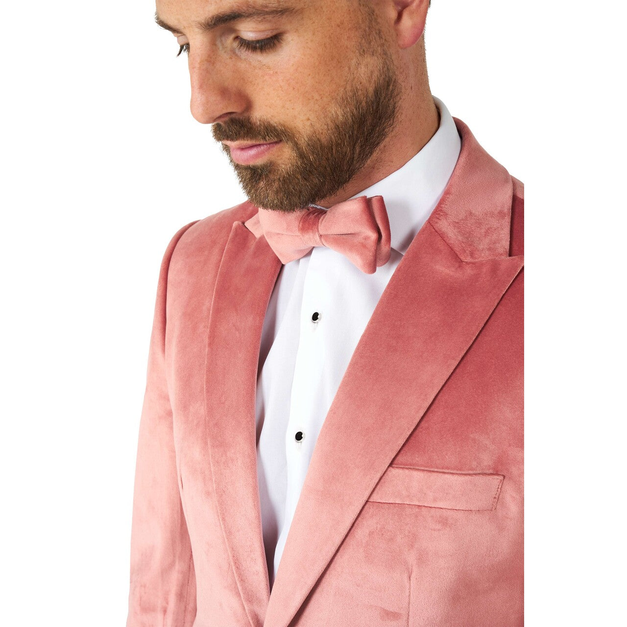 Op deze afbeelding zie je een Kostuums, van het merk Opposuits. Vintage Pink Velvet Man Kostuum