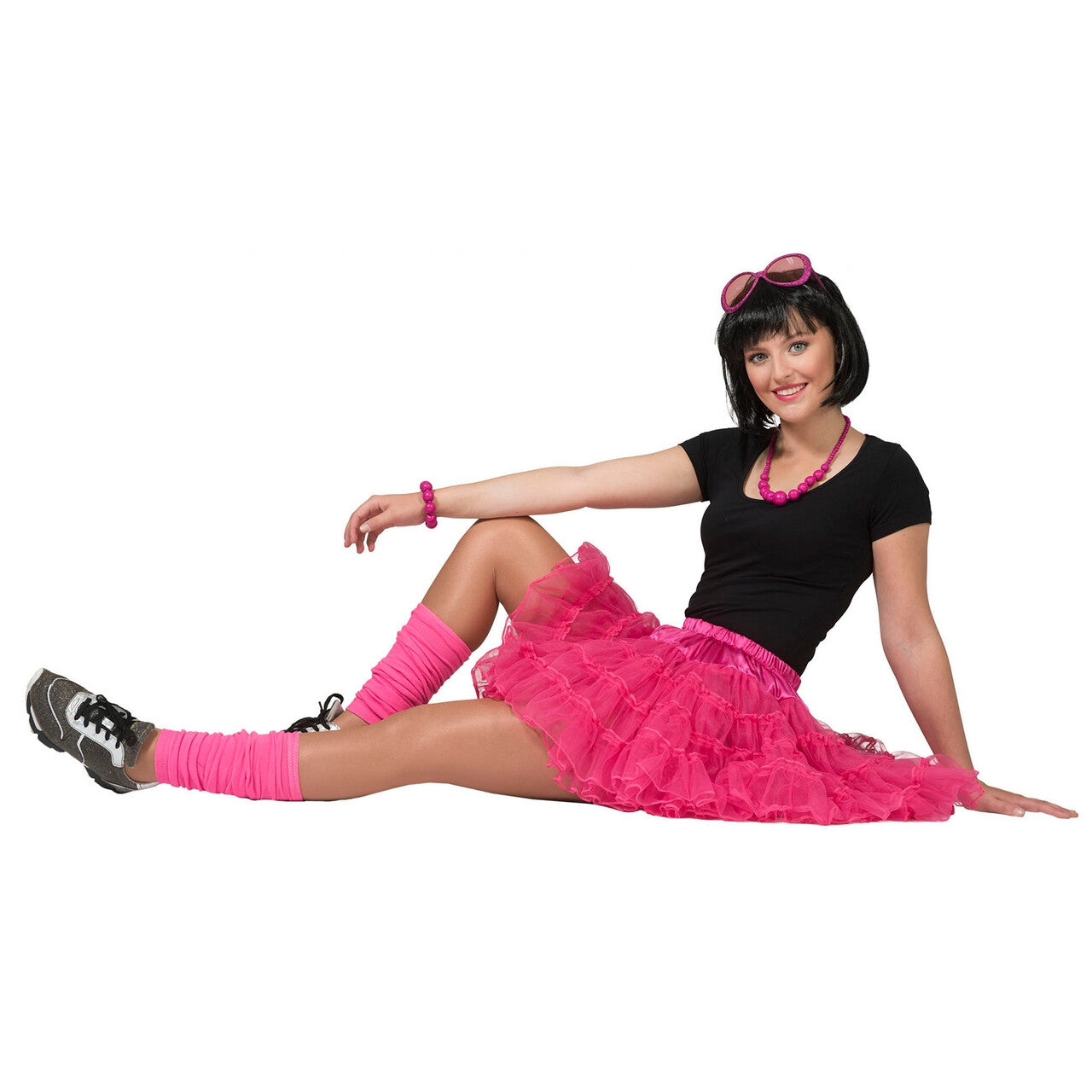 Op deze afbeelding zie je een Kostuums, van het merk Pierros. Fleurige Fuchsia Petticoat Karina Vrouw Kostuum