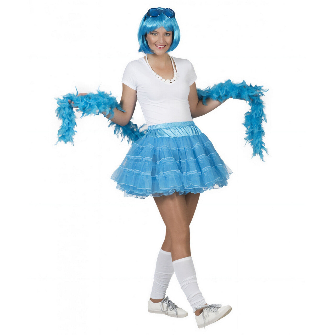 Op deze afbeelding zie je een Kostuums, van het merk Pierros. Fleurige Turkoois Petticoat Karina Vrouw Kostuum