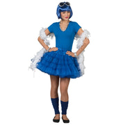 Op deze afbeelding zie je een Kostuums, van het merk Pierros. Fleurige Blauwe Petticoat Karina Vrouw Kostuum