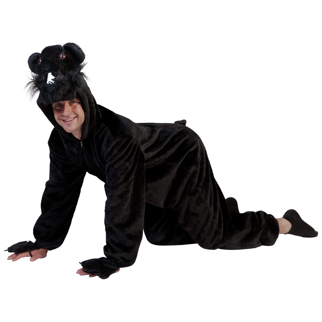 Op deze afbeelding zie je een Kostuums, van het merk Pierros. Zwarte Panter Man Kostuum