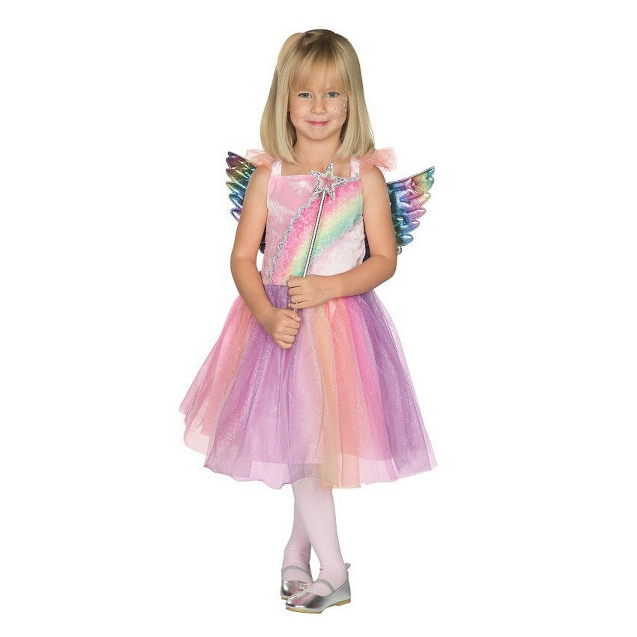 Op deze afbeelding zie je een Kostuums, van het merk PartyXplosion. De Lieve Kleine Regenboog Fee Meisje Kostuum
