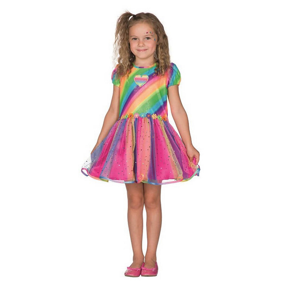 Op deze afbeelding zie je een Kostuums, van het merk PartyXplosion. Regenboog Fee Shirley Meisje Kostuum