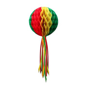 Op deze afbeelding zie je een Decoratie, van het merk PartyXplosion. Decoratie Bol Rood Geel Groen 20 Centimeter