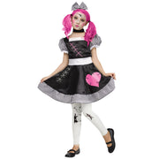 Op deze afbeelding zie je een Kostuums, van het merk PartyXplosion. Porseleinen Gebroken Pop Halloween Meisje Kostuum