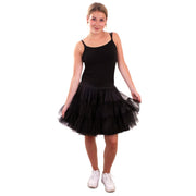 Op deze afbeelding zie je een Kostuums, van het merk PartyXplosion. Rock And Roll Petticoat 3 Lagen Zwart Vrouw