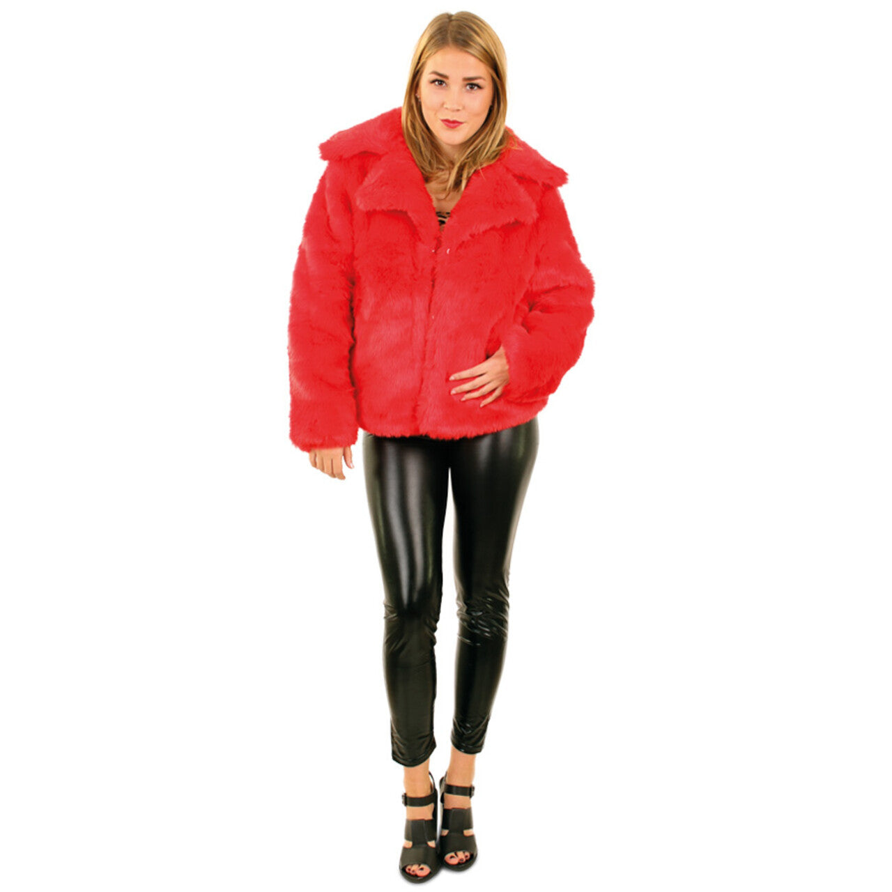 Op deze afbeelding zie je een Kostuums, van het merk PartyXplosion. Bontjas Kerstdiner Vrouw