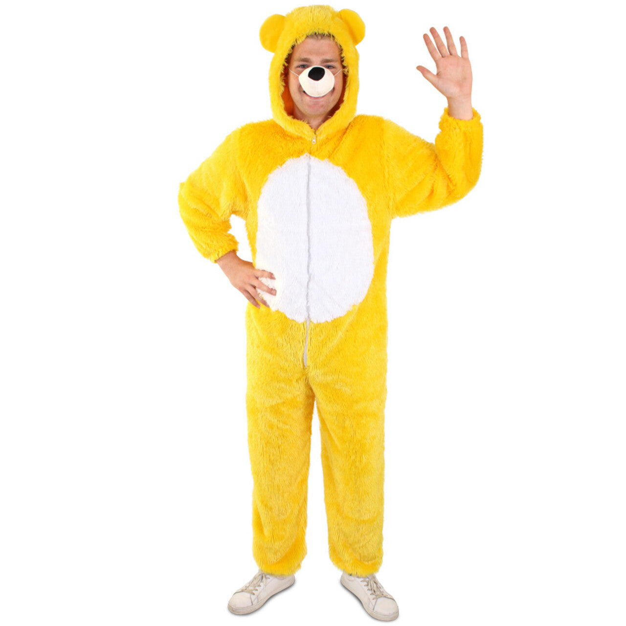 Op deze afbeelding zie je een Kostuums, van het merk PartyXplosion. Zachte Gele Pluche Beer Kostuum