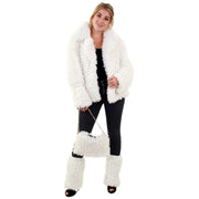 Op deze afbeelding zie je een Kostuums, van het merk PartyXplosion. Witte Bontjas Lammy Siberische Toendra Vrouw