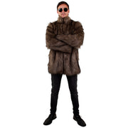 Op deze afbeelding zie je een Kostuums, van het merk PartyXplosion. Eindeloze Siberische Winters Pool Bont Jas Bruin Man