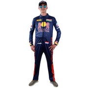 Op deze afbeelding zie je een Kostuums, van het merk PartyXplosion. Supersnel Formule 1 Race Overall Max Man Kostuum