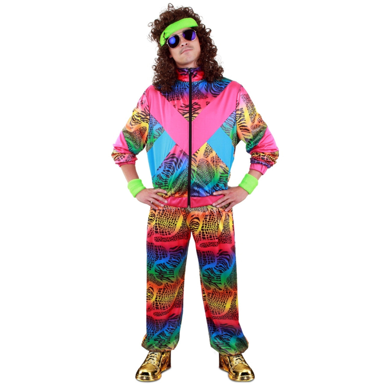 Op deze afbeelding zie je een Kostuums, van het merk PartyXplosion. Jaren 80 Trainingspak Proud To Be Fout Kostuum