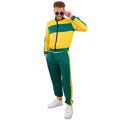 Jaren 80 Trainingspak Groen Geel Brazilie Man Kostuum