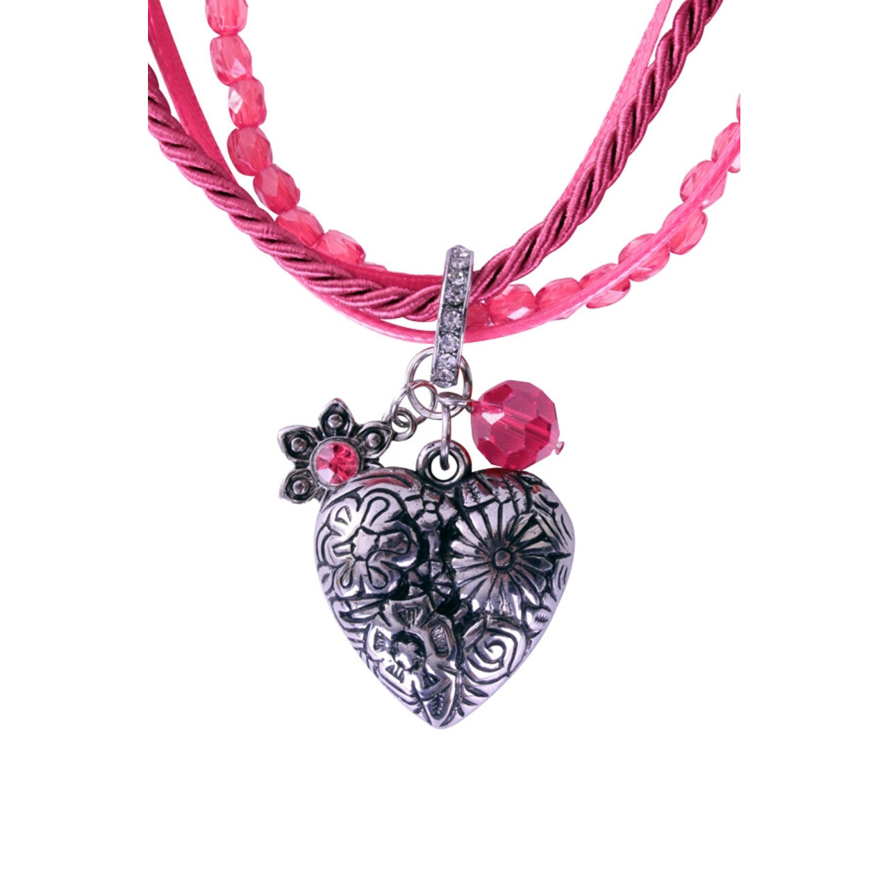 Op deze afbeelding zie je een Accessoires, van het merk PartyXplosion. Ketting Tiroler Donker Roze