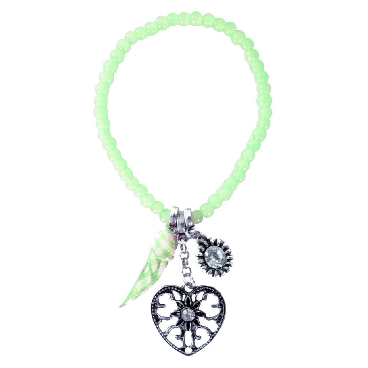 Op deze afbeelding zie je een Accessoires, van het merk PartyXplosion. Armband Tiroler Kraaltjes Groen
