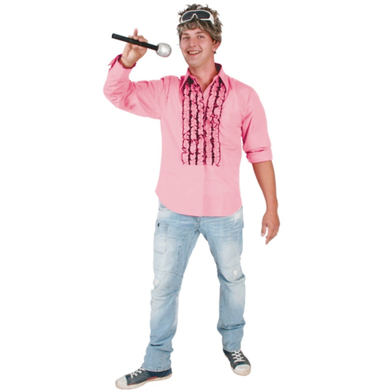 Op deze afbeelding zie je een Kostuums, van het merk PartyXplosion. Rouhen Blouse Roze Gerry Man