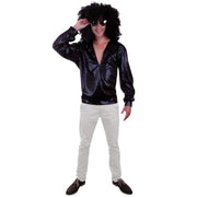 Op deze afbeelding zie je een Kostuums, van het merk PartyXplosion. Glitter Blouse Zwart Slash Man