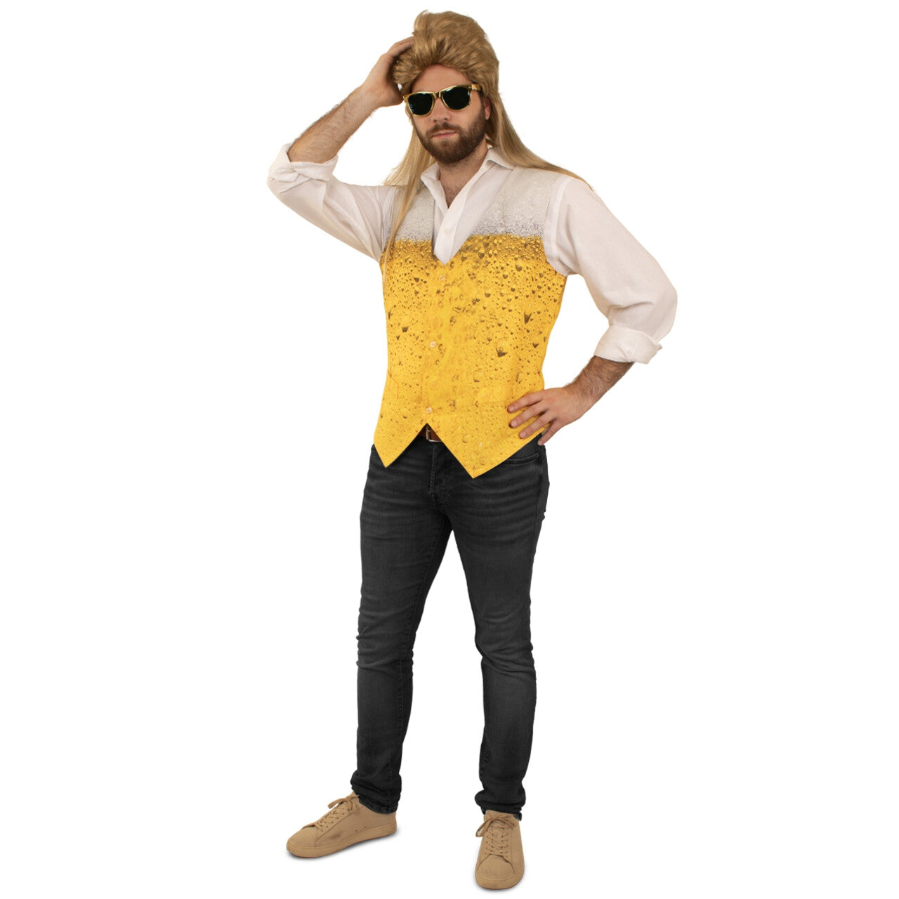 Op deze afbeelding zie je een Kostuums, van het merk PartyXplosion. Biertastisch Lekker Vest Man
