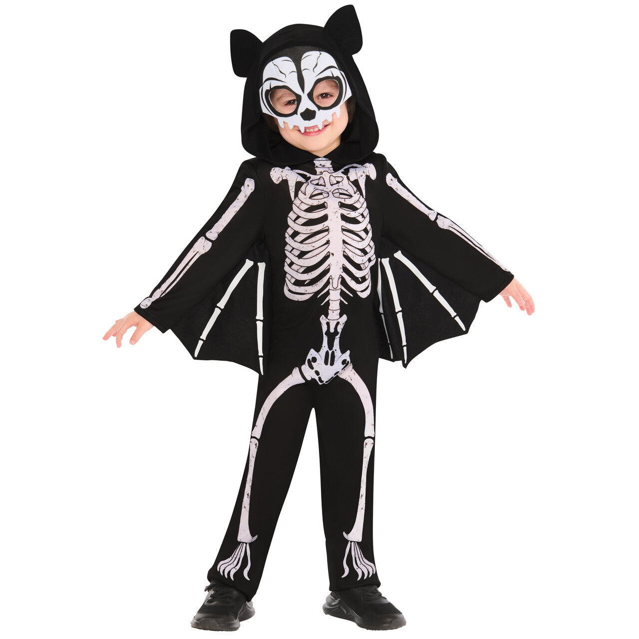 Op deze afbeelding zie je een Kostuums, van het merk Rubies. Skeletvleermuis Kind Kostuum