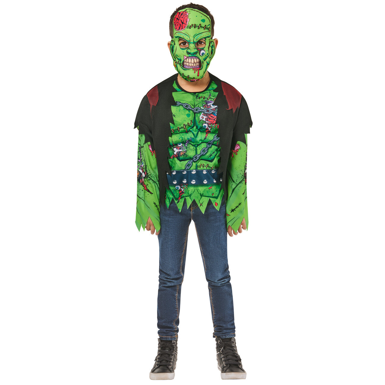 Op deze afbeelding zie je een Kostuums, van het merk Rubies. Frankie Monster Jongen Kostuum