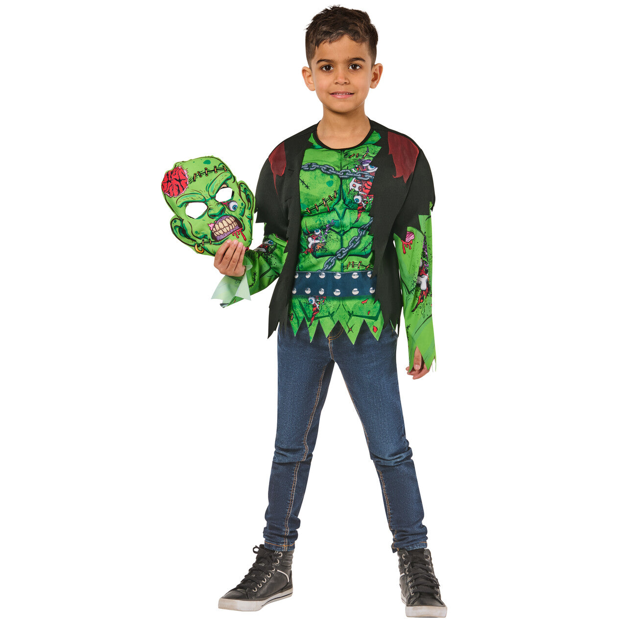 Op deze afbeelding zie je een Kostuums, van het merk Rubies. Frankie Monster Jongen Kostuum