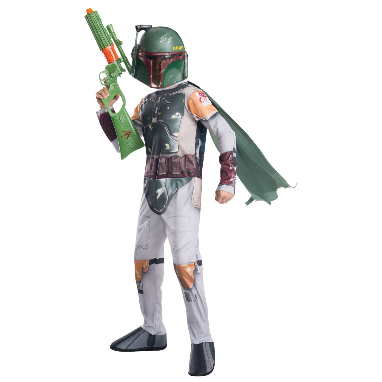 Op deze afbeelding zie je een Kostuums, van het merk Rubies. Boba Fett Kostuum Jongen