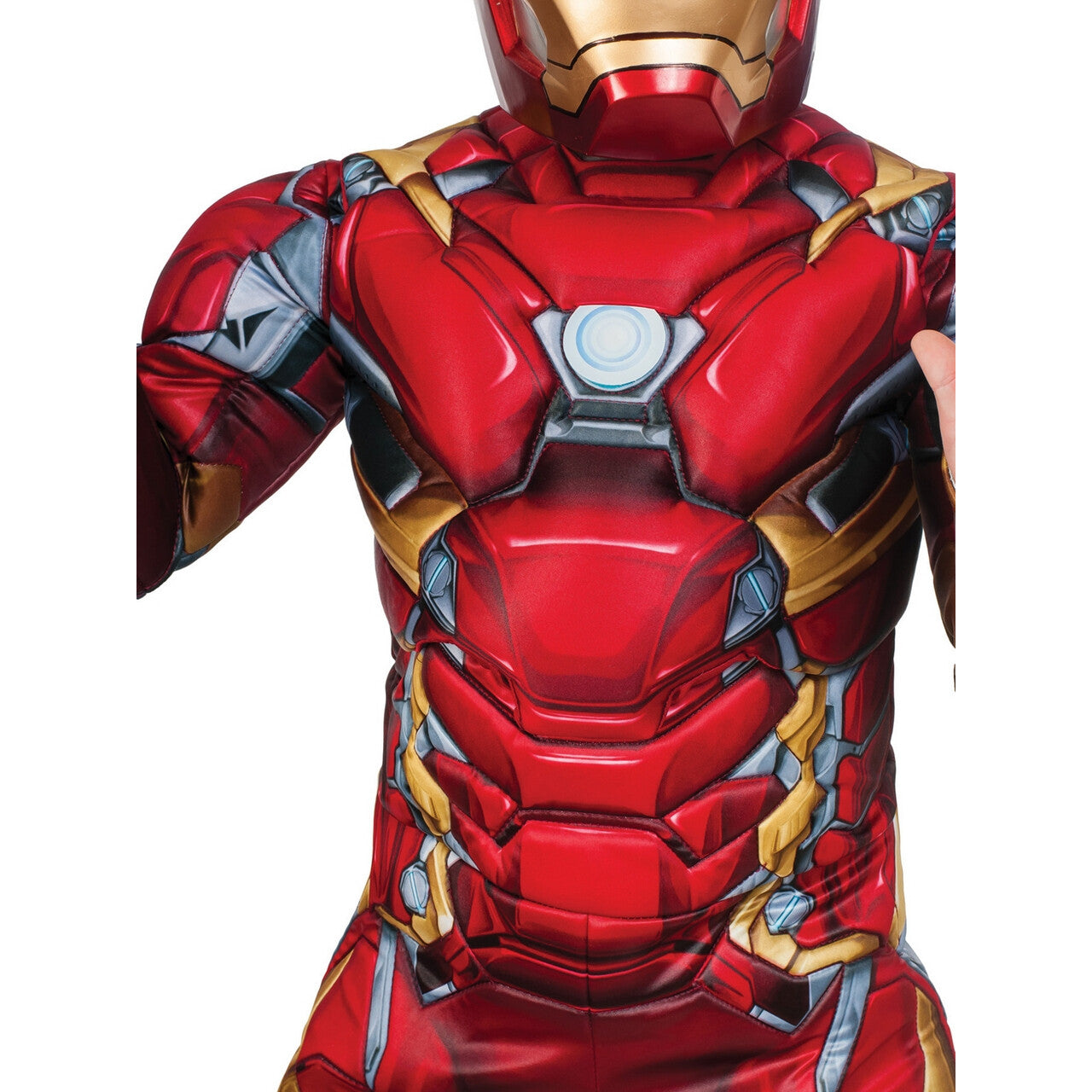 Op deze afbeelding zie je een Kostuums, van het merk Rubies. IJzeren Held Iron Man Deluxe Kind Kind Kostuum